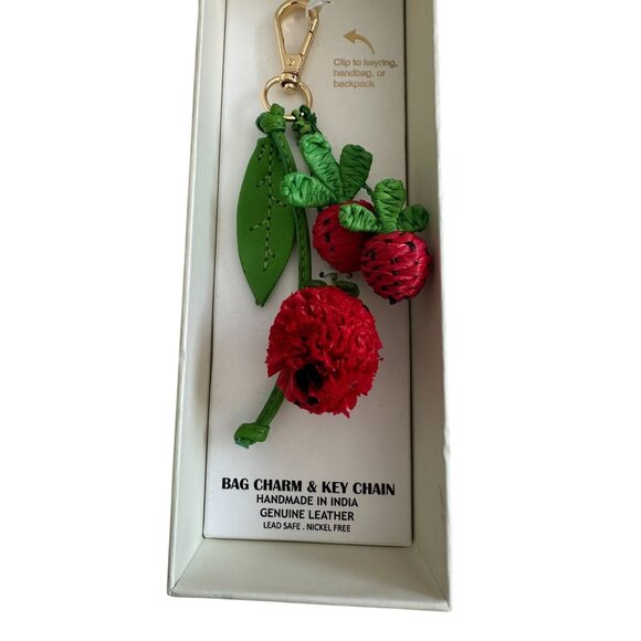 HAUTE HIPPIE Berry Woven Charm Purse Keychain NEW NIB - Picture 6 of 8